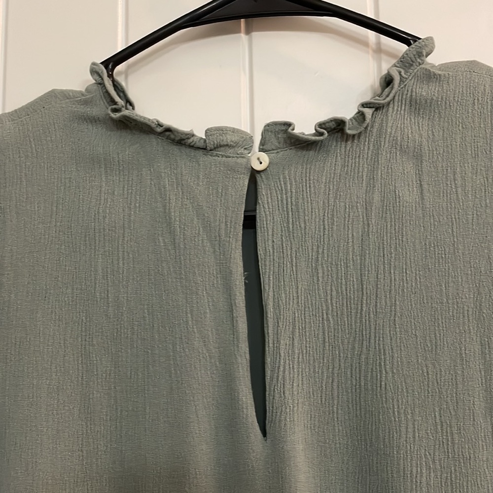 The Impeccable Pig Green Ruffled Mini Sundress - Picture 4 of 6